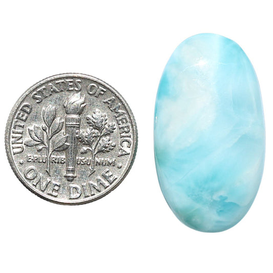 Larimar (Dominican Republic) 15x26.65x5.3 mm Oval Shape Polished Gemstone LS137-08964