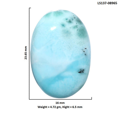 Larimar (Dominican Republic) 16x23.65x6.5 mm Oval Shape Polished Gemstone LS137-08965
