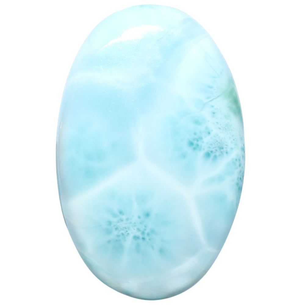 Larimar (Dominican Republic) 28x43.6x6.8 mm Oval Shape Polished Gemstone LS137-08968