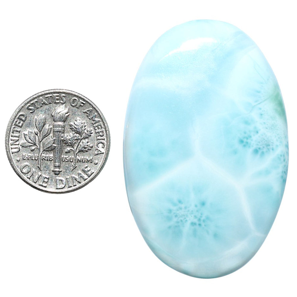 Larimar (Dominican Republic) 28x43.6x6.8 mm Oval Shape Polished Gemstone LS137-08968