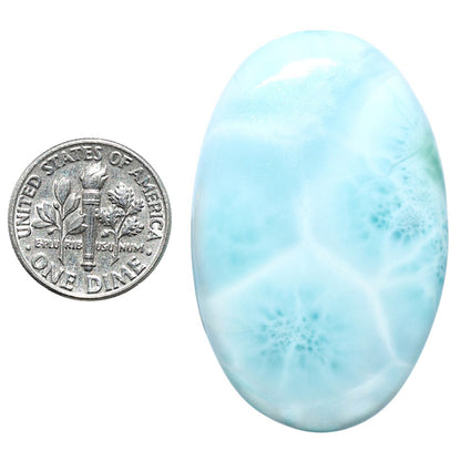 Larimar (Dominican Republic) 28x43.6x6.8 mm Oval Shape Polished Gemstone LS137-08968