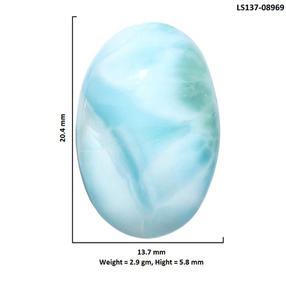 Larimar (Dominican Republic) 13.7x20.4x5.8 mm Oval Shape Polished Gemstone LS137-08969