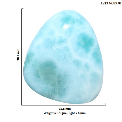 Larimar (Dominican Republic) 25.6x30.2x6 mm Fancy Shape Polished Gemstone LS137-08970