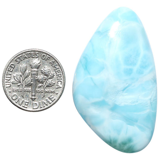 Larimar (Dominican Republic) 23.8x41x7.6 mm Fancy Shape Polished Gemstone LS137-08974