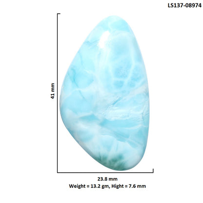 Larimar (Dominican Republic) 23.8x41x7.6 mm Fancy Shape Polished Gemstone LS137-08974