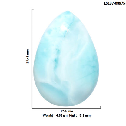 Larimar (Dominican Republic) 17.4x25.45x5.8 mm Pear Shape Polished Gemstone LS137-08975