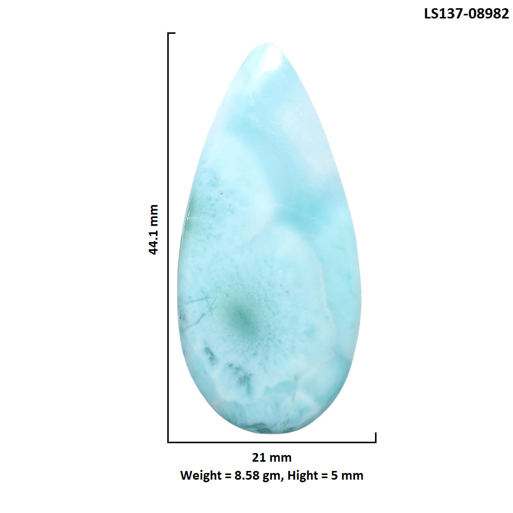 Larimar (Dominican Republic) 21x44.1x5 mm Pear Shape Polished Gemstone LS137-08982