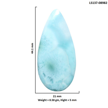 Larimar (Dominican Republic) 21x44.1x5 mm Pear Shape Polished Gemstone LS137-08982