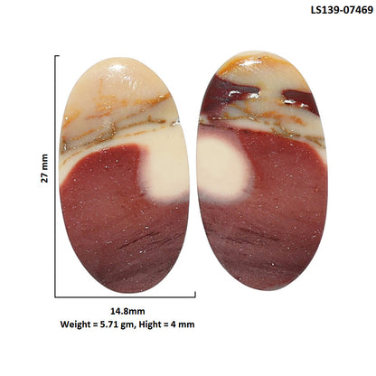 Mookaite Pair 14.8x27x4 mm Oval Shape Polished Gemstone LS139-07469