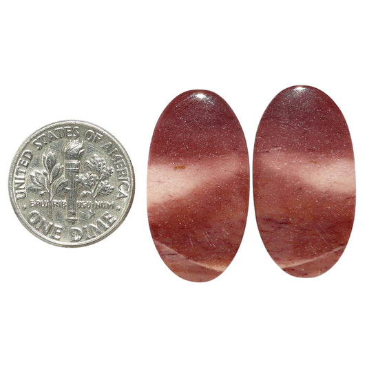 Mookaite Pair 14.1x26.6x3.5 mm Oval Shape Polished Gemstone LS139-07474