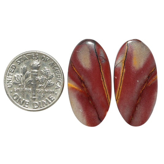 Mookaite Pair 12.9x25.4x3.7 mm Oval Shape Polished Gemstone LS139-07475