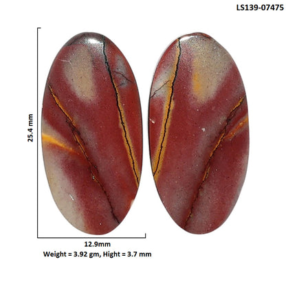 Mookaite Pair 12.9x25.4x3.7 mm Oval Shape Polished Gemstone LS139-07475
