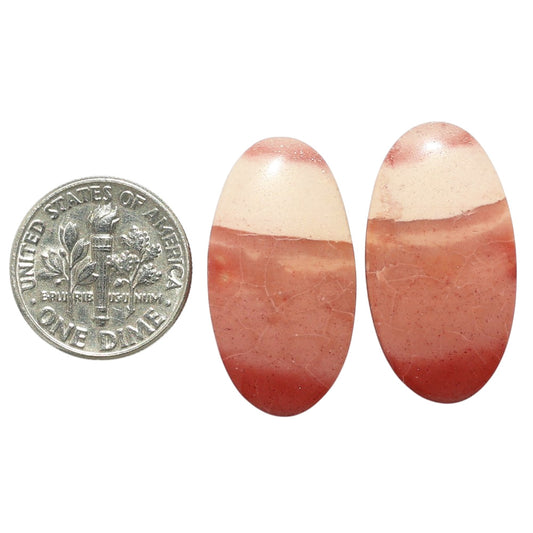 Mookaite Pair 14.5x27x3.8 mm Oval Shape Polished Gemstone LS139-07478