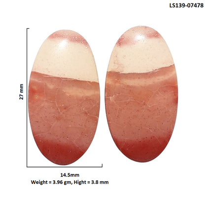 Mookaite Pair 14.5x27x3.8 mm Oval Shape Polished Gemstone LS139-07478