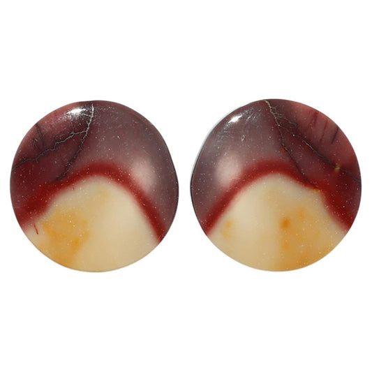 Mookaite Pair 20.7x20.7x4 mm Round Shape Polished Gemstone LS139-07486
