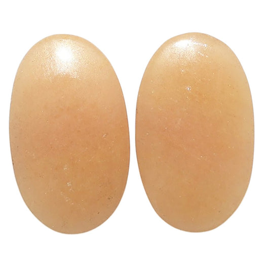 Yellow Aventurine Pair 13.8x23.15x4 mm Oval Shape Polished Gemstone LS140-07489