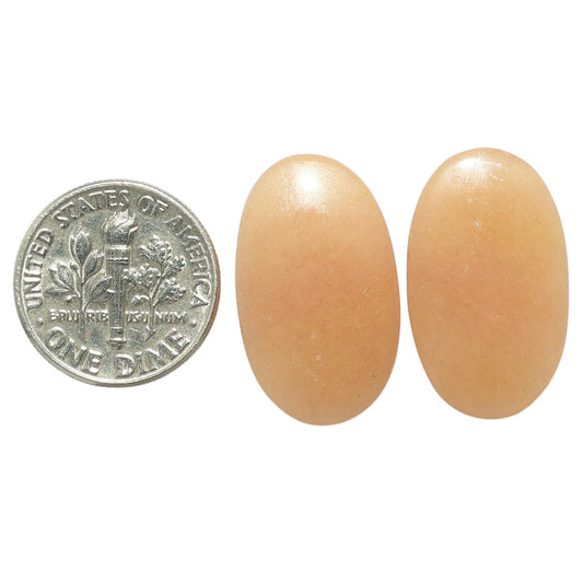Yellow Aventurine Pair 13.8x23.15x4 mm Oval Shape Polished Gemstone LS140-07489