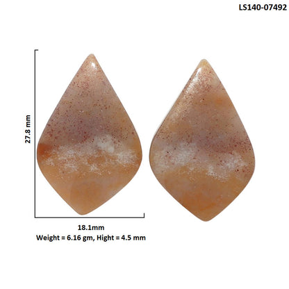 Yellow Aventurine Pair 18.1x27.8x4.5 mm Fancy Shape Polished Gemstone LS140-07492