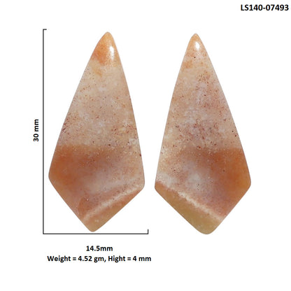 Yellow Aventurine Pair 14.5x30x4 mm Fancy Shape Polished Gemstone LS140-07493