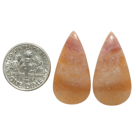 Yellow Aventurine Pair 14.1x27x3.5 mm Pear Shape Polished Gemstone LS140-07496
