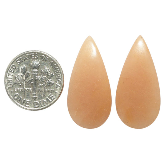 Yellow Aventurine Pair 13.1x27.3x4 mm Pear Shape Polished Gemstone LS140-07497
