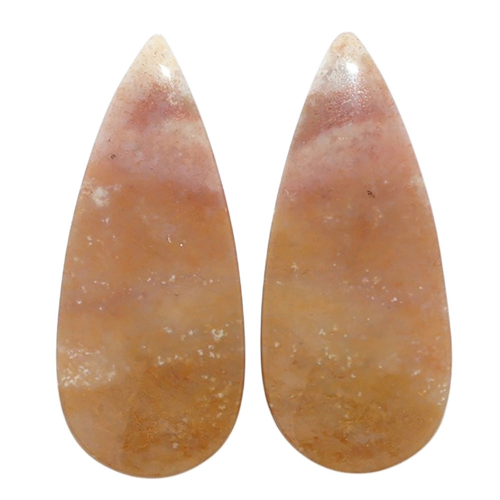 Yellow Aventurine Pair 12.6x29.3x4.3 mm Pear Shape Polished Gemstone LS140-07498