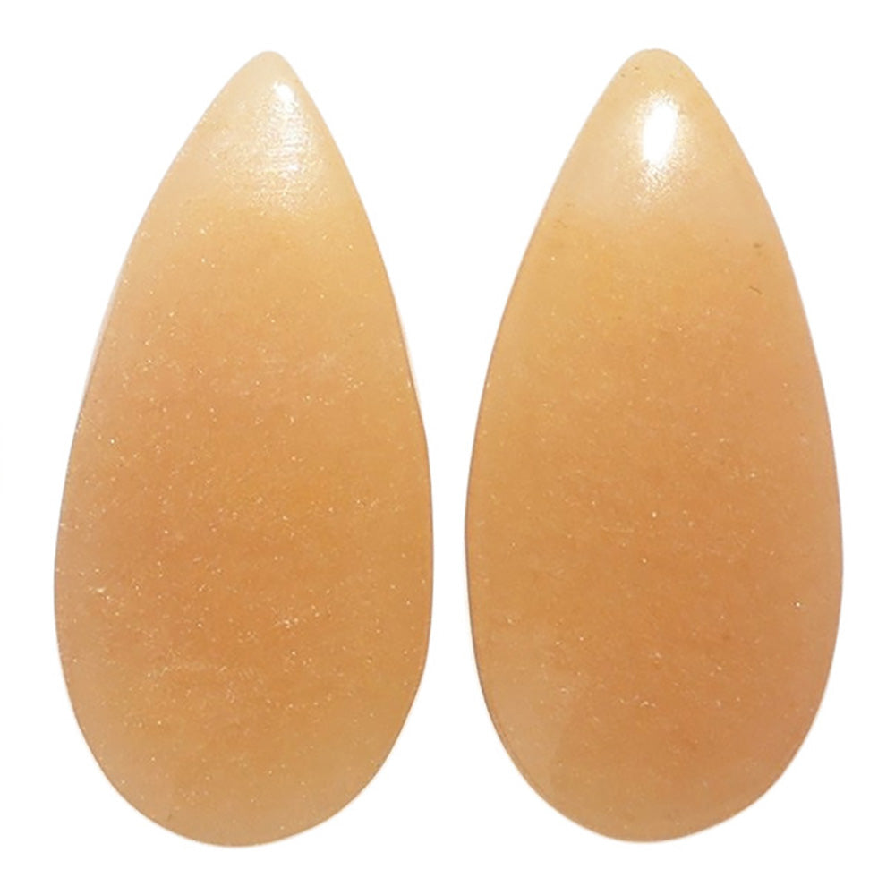 Yellow Aventurine Pair 12.1x26.4x4.7 mm Pear Shape Polished Gemstone LS140-07499