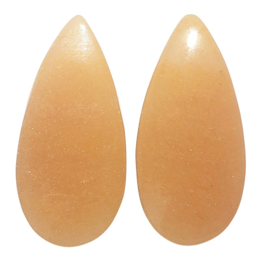 Yellow Aventurine Pair 12.1x26.4x4.7 mm Pear Shape Polished Gemstone LS140-07499