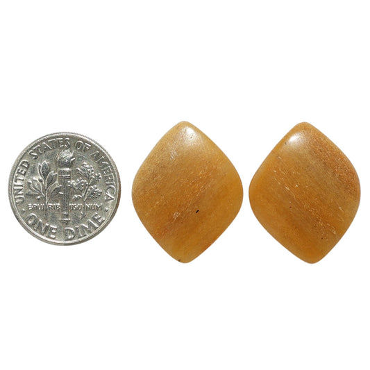 Yellow Aventurine Pair 17.4x22.2x4 mm Fancy Shape Polished Gemstone LS140-07500