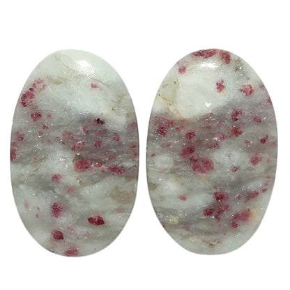 Pink Tourmaline in Quartz Pair 13.7x21.8x4 mm Oval Shape Polished Gemstone LS141-07501