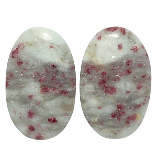 Pink Tourmaline in Quartz Pair 13.7x21.8x4 mm Oval Shape Polished Gemstone LS141-07501