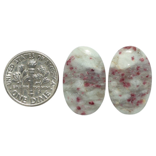 Pink Tourmaline in Quartz Pair 13.7x21.8x4 mm Oval Shape Polished Gemstone LS141-07501
