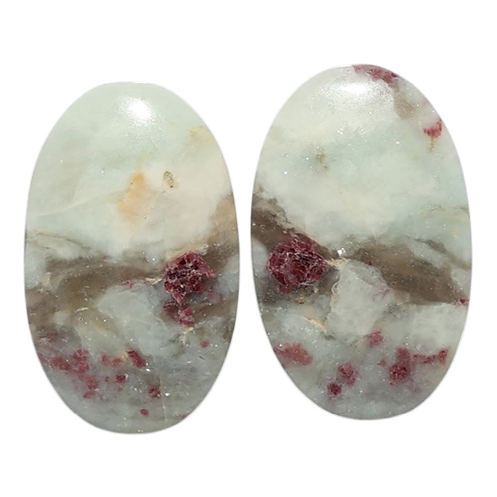 Pink Tourmaline in Quartz Pair 13.4x21.6x4.5 mm Oval Shape Polished Gemstone LS141-07502