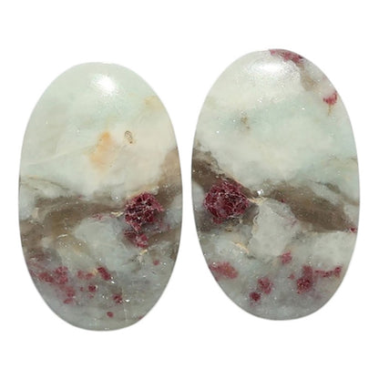 Pink Tourmaline in Quartz Pair 13.4x21.6x4.5 mm Oval Shape Polished Gemstone LS141-07502