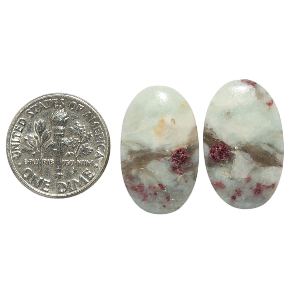 Pink Tourmaline in Quartz Pair 13.4x21.6x4.5 mm Oval Shape Polished Gemstone LS141-07502