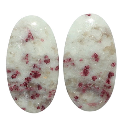 Pink Tourmaline in Quartz Pair 12.9x23.6x4.5 mm Oval Shape Polished Gemstone LS141-07504