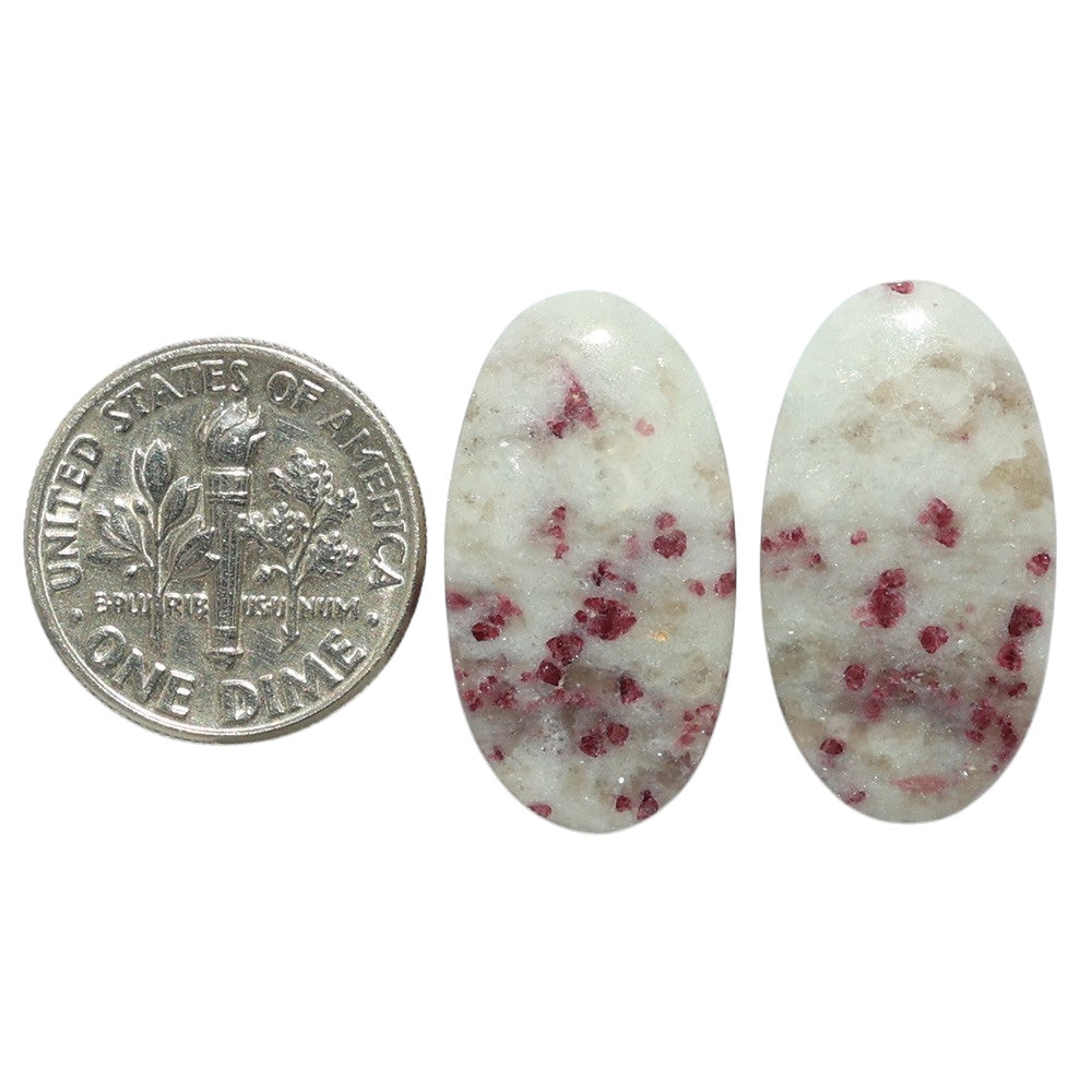 Pink Tourmaline in Quartz Pair 12.9x23.6x4.5 mm Oval Shape Polished Gemstone LS141-07504