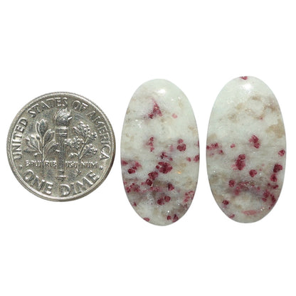 Pink Tourmaline in Quartz Pair 12.9x23.6x4.5 mm Oval Shape Polished Gemstone LS141-07504