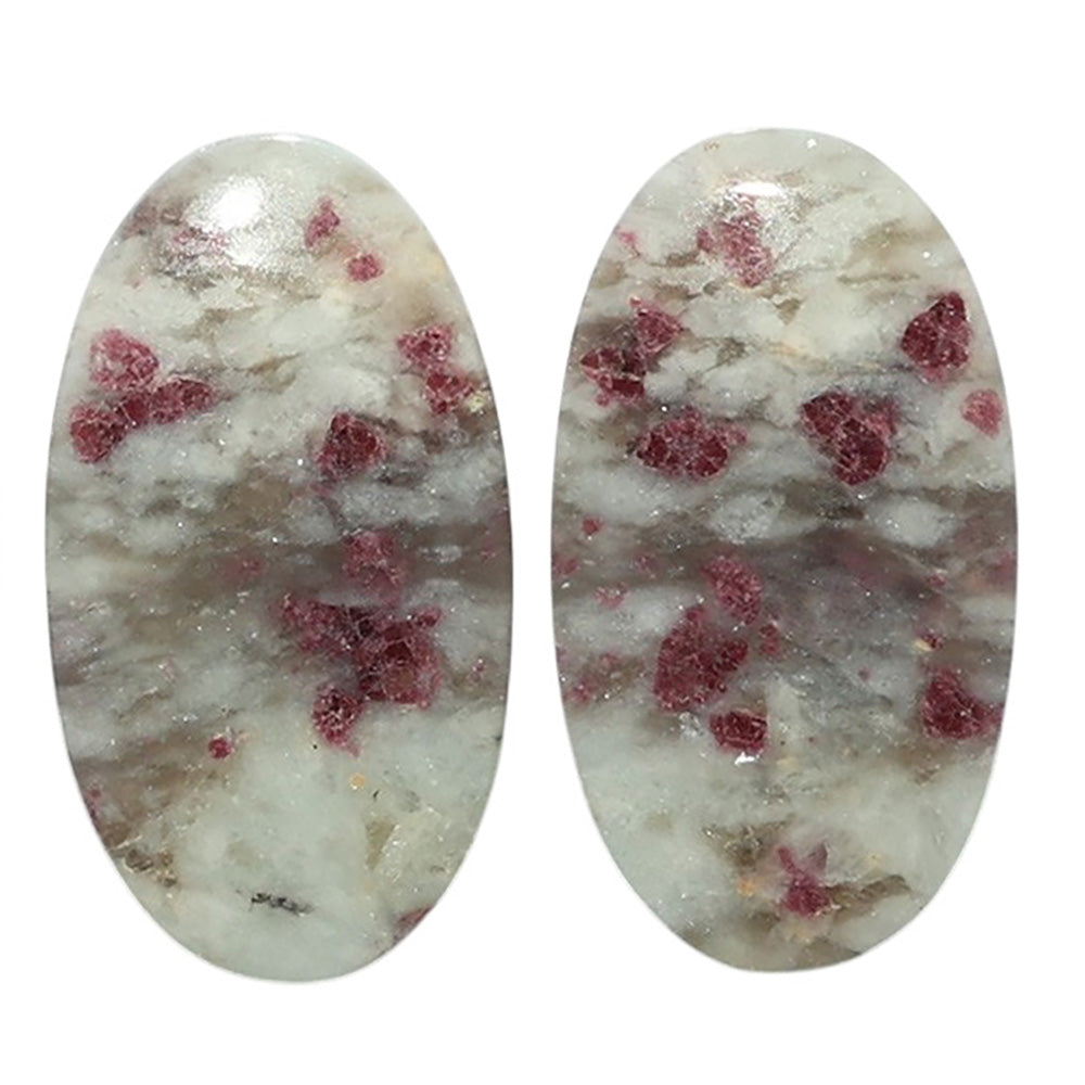 Pink Tourmaline in Quartz Pair 13.4x24.1x5 mm Oval Shape Polished Gemstone LS141-07505