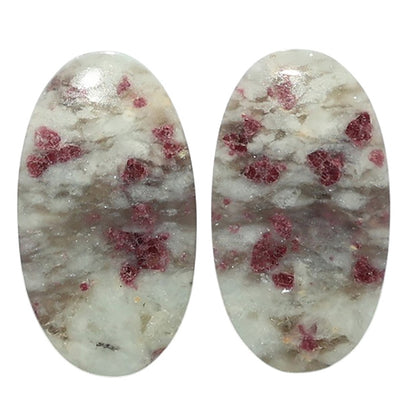 Pink Tourmaline in Quartz Pair 13.4x24.1x5 mm Oval Shape Polished Gemstone LS141-07505