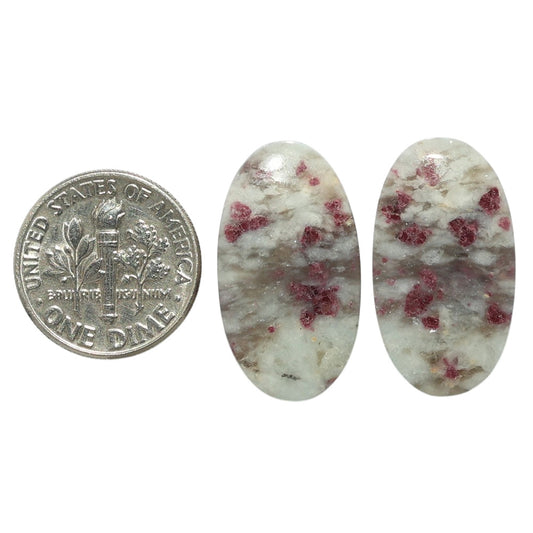Pink Tourmaline in Quartz Pair 13.4x24.1x5 mm Oval Shape Polished Gemstone LS141-07505