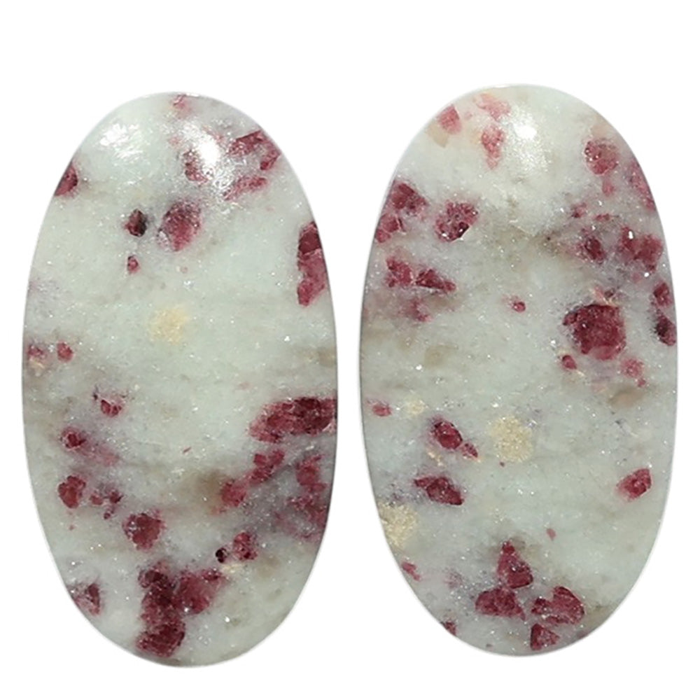 Pink Tourmaline in Quartz Pair 13.4x24.2x4.3 mm Oval Shape Polished Gemstone LS141-07506