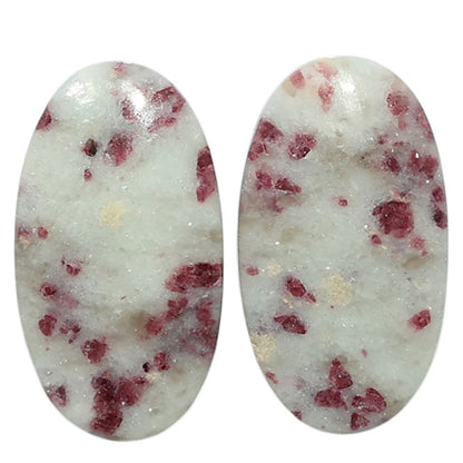 Pink Tourmaline in Quartz Pair 13.4x24.2x4.3 mm Oval Shape Polished Gemstone LS141-07506