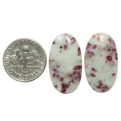 Pink Tourmaline in Quartz Pair 13.4x24.2x4.3 mm Oval Shape Polished Gemstone LS141-07506