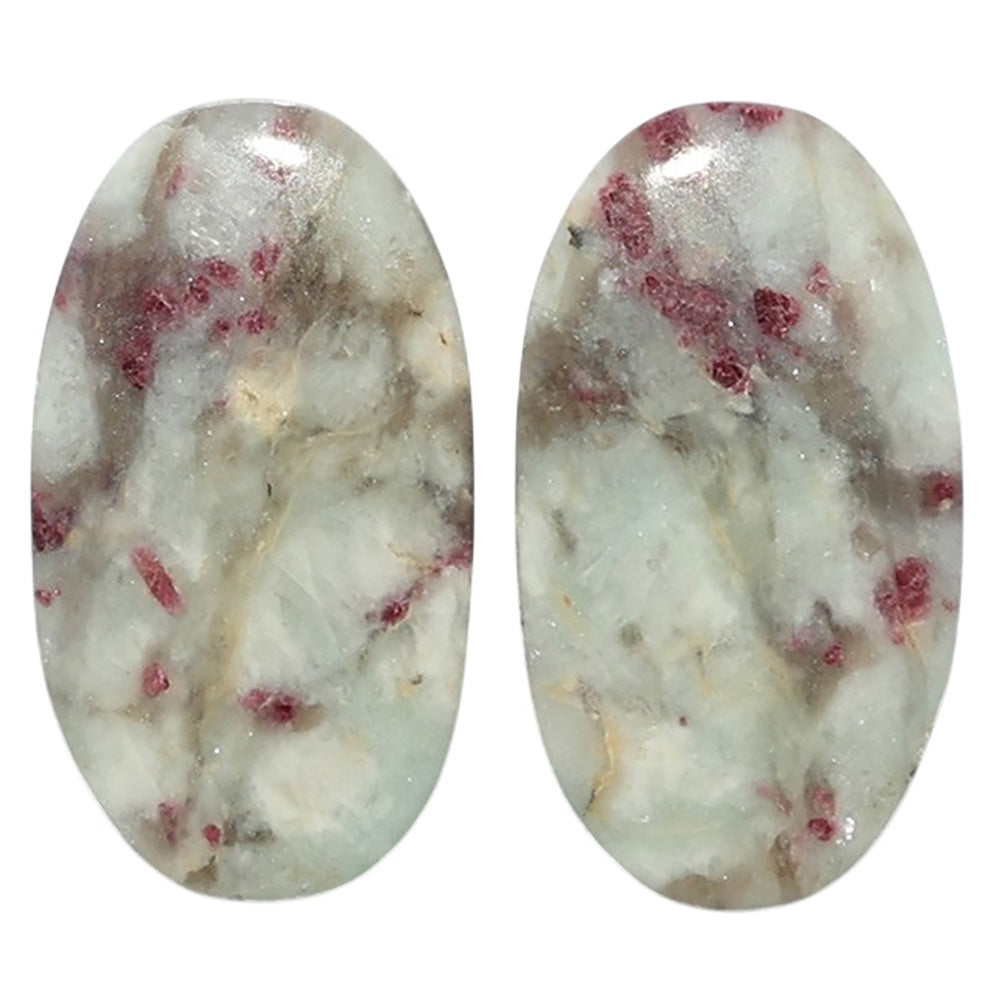 Pink Tourmaline in Quartz Pair 13x23.6x4.5 mm Oval Shape Polished Gemstone LS141-07507