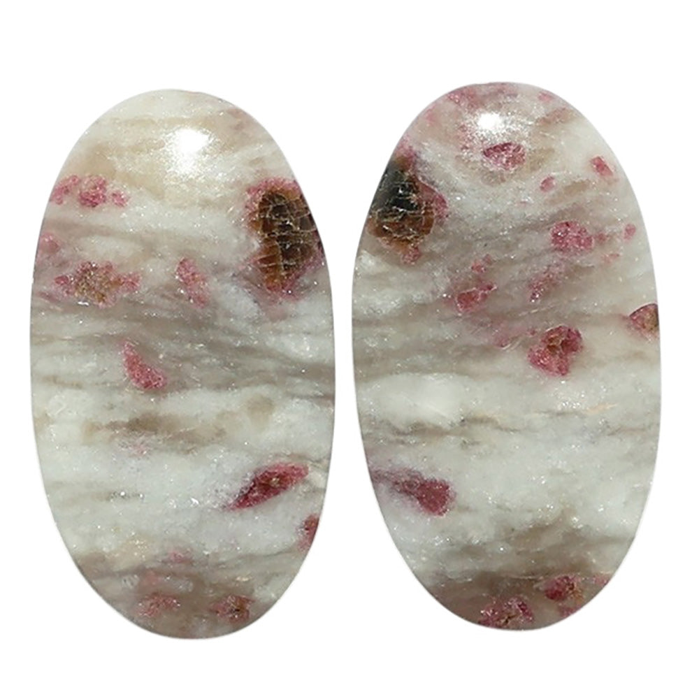 Pink Tourmaline in Quartz Pair 13.3x23.9x4 mm Oval Shape Polished Gemstone LS141-07508