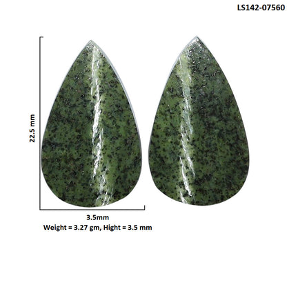 Natural Chrysotile Pair 3.5x22.5x3.5 mm Pear Shape Polished Gemstone LS142-07560