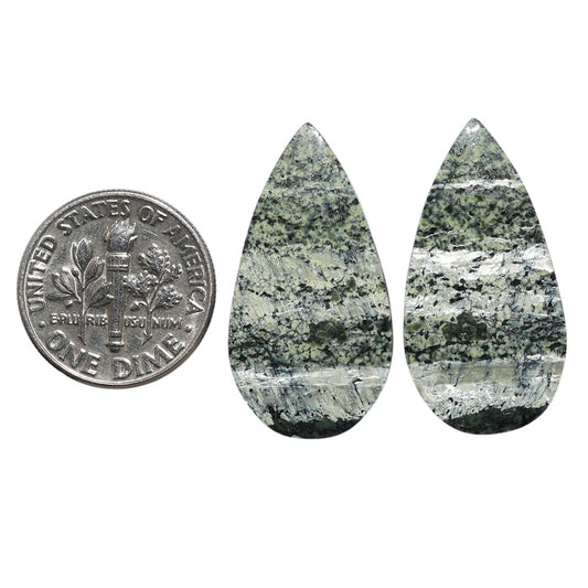 Natural Chrysotile Pair 14.5x28x3.5 mm Pear Shape Polished Gemstone LS142-07561