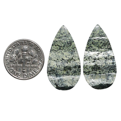 Natural Chrysotile Pair 14.5x28x3.5 mm Pear Shape Polished Gemstone LS142-07561