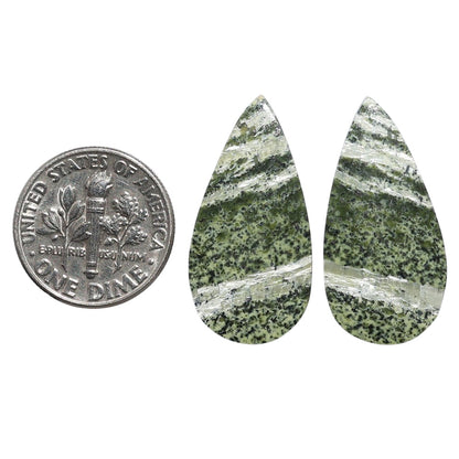 Natural Chrysotile Pair 13.5x27.25x3.3 mm Pear Shape Polished Gemstone LS142-07562
